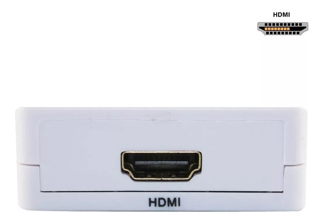 Mini Conversor Conversor Áudio Vga Para Av Rca Adaptador Video 1080p